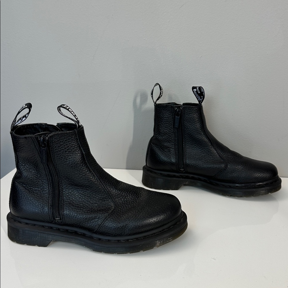 Dr. Martens Black Leather Combat Boots - Picture 2 of 16